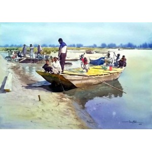 Farooq Aftab, 21 x 29 Inch, Watercolor on Paper, Landscape Painting, AC-FQB-011